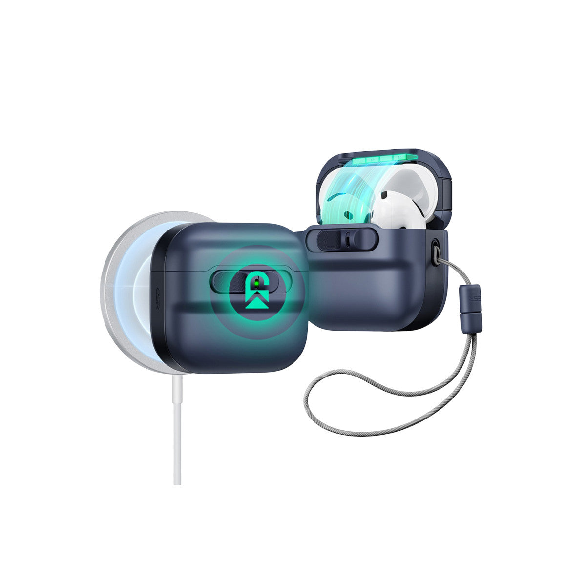 ESR Apple Airpods 4 (4.nesil) Pulse FlickLock Magsafe Şarj Destekli Kilitli Kılıf